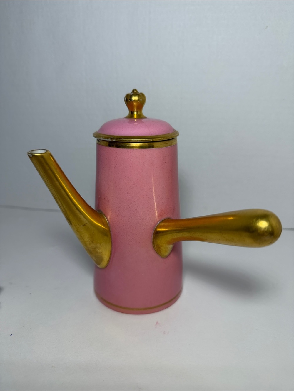 Antique D&C France Higgins & Seiter Pink & Gold Porcelain Coffee Pot